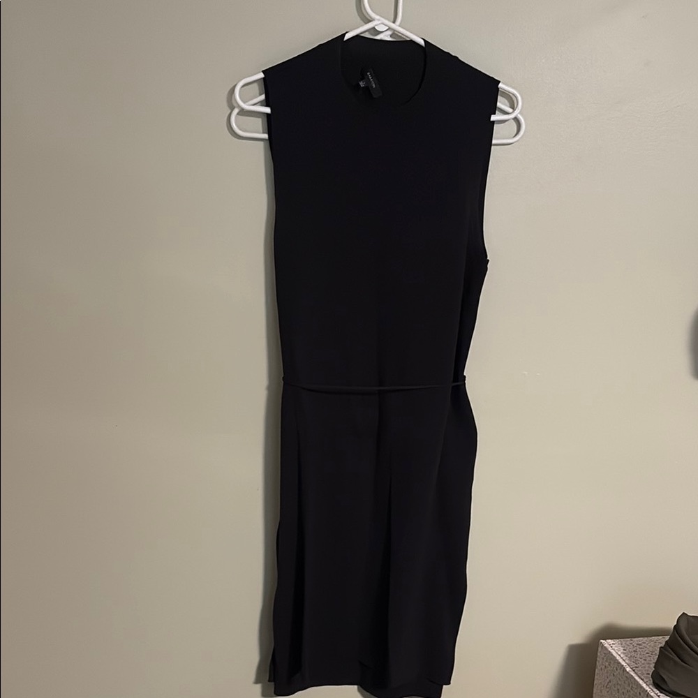 Elegant Knit Black Sleeveless Dress